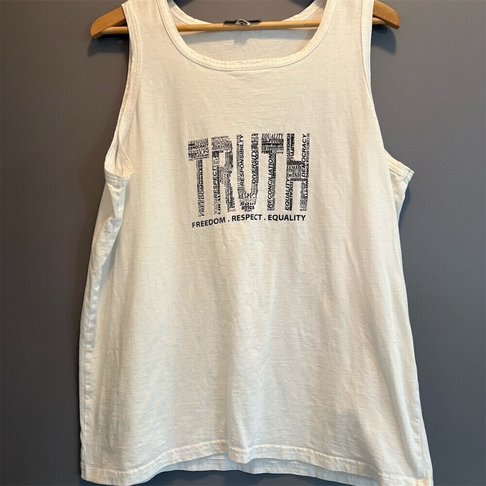 Truth Apartheid Museum Tank Top Mens White Graphic “TRUTH” Size L-XL